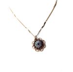 Mariana Necklace Pendant Floral Amethyst, Tanzanite & AB Austrian Crystals My Treasures Coll. - Image 2