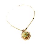 Mariana Necklace Pendant Glitzy Floral Greens & Yellows Austrian Crystals Dancing the Night Away Coll. - Image 3