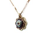 Mariana Necklace Pendant Adorable Pearl Mineral, Amethyst & AB Austrian Crystals My Treasures Coll.