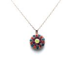Mariana Necklace Pendant Floral Blues, Oranges, Purples & Yellows Austrian Crystals Masai Africa Coll. - Image 2