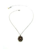 Mariana Necklace Lovely Guardian Angel Pendant Siam & Topaz Austrian Crystals My Treasures Coll. Silver Plated - Image 2