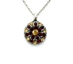 Mariana Necklace Lovely Guardian Angel Pendant Siam & Topaz Austrian Crystals My Treasures Coll. Silver Plated