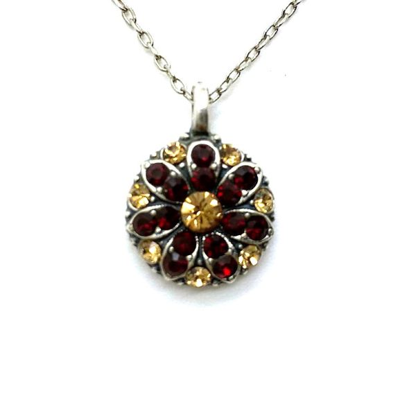 Mariana Necklace Lovely Guardian Angel Pendant Siam & Topaz Austrian Crystals My Treasures Coll. Silver Plated
