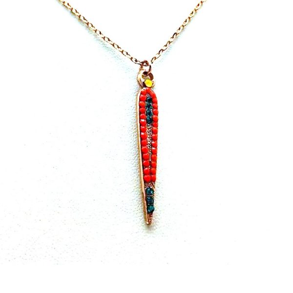 Mariana Necklace Pendant Stunning Blues, Oranges & Yellows Swarovski Crystals Masai Africa Coll.