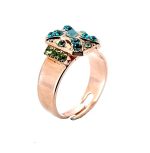 Ring By Mariana Woman Blue Zircon and Pacific Opal Swarovski Crystals - Image 3