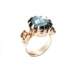 Mariana Ring Faceted Black Diamond & Smoked Topaz Austrian Crystals My Treasures Coll. - Image 2