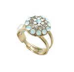 Mariana Ring Gorgeous Clear & Air Blue Opal Austrian Crystals Kalahari Africa Coll. - Image 2