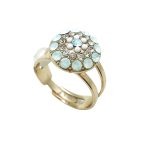 Mariana Ring Gorgeous Clear & Air Blue Opal Austrian Crystals Kalahari Africa Coll.