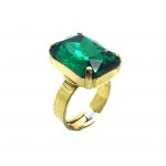 Ring By Mariana Woman Timeless Emerald Swarovski Crystals