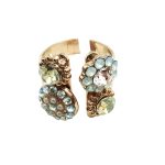 Ring By Mariana Kalahari Africa Coll. Timeless Golden Shadow, Pearl & Blues Austrian Crystals - Image 2