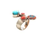 Mariana Ring Sassy Blues & Oranges Swarovski Crystals Serengetti Africa Coll. - Image 2