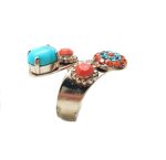 Mariana Ring Sassy Blues & Oranges Swarovski Crystals Serengetti Africa Coll. - Image 3