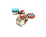 Mariana Ring Sassy Blues & Oranges Swarovski Crystals Serengetti Africa Coll.