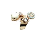 Ring By Mariana Woman Fashionable White Shell Mineral and Clear Swarovski Crystals - Image 3
