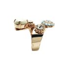 Ring By Mariana Woman Fashionable White Shell Mineral and Clear Swarovski Crystals - Image 2
