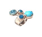 Mariana Ring Stylish Turq Mineral & Blues Austrian Crystals Zambezi Africa Coll.