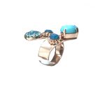 Mariana Ring Stylish Turq Mineral & Blues Austrian Crystals Zambezi Africa Coll. - Image 3
