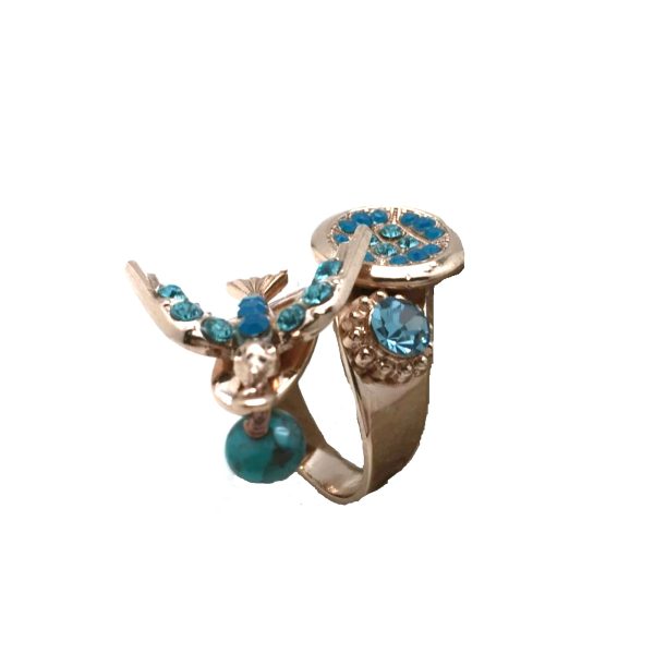 Mariana Ring Finely Detailed Blues Swarovski Crystals Zambezi Africa Coll.