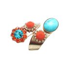 Mariana Ring Serengeti Africa Coll. Turquoise Mineral, Oranges & Blues Austrian Crystals - Image 3