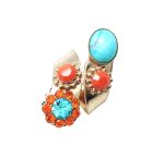 Mariana Ring Serengeti Africa Coll. Turquoise Mineral, Oranges & Blues Austrian Crystals - Image 2