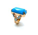 Mariana Ring Luxurious Turquoise & AB Swarovski Crystals My Treasures Coll. - Image 3