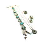 Mariana Jewelry Set Necklace, Bracelet, Earrings, Ring Turquoise & Austrian Crystals Congo Africa Coll.