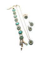 Mariana Jewelry Set Necklace, Bracelet, Earrings, Ring Turquoise & Austrian Crystals Congo Africa Coll. - Image 2