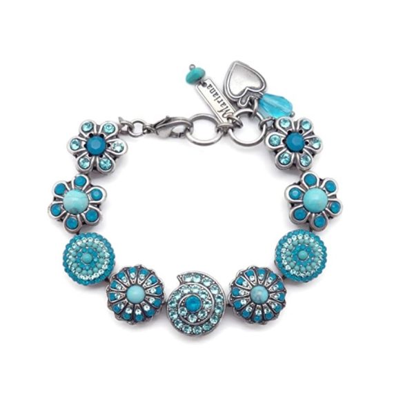 Mariana Bracelet Lovely Floral Blues & Greens Austrian Crystals Zambezi Africa Coll.