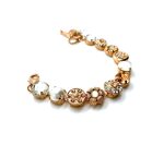 Bracelet By Mariana Woman Fab Floral Pearl Mineral and Peach Swarovski Crystals - Image 3