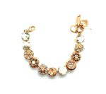 Bracelet By Mariana Woman Fab Floral Pearl Mineral and Peach Swarovski Crystals - Image 2