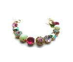 Mariana Bracelet Sassy Floral Green Aventurine Mineral & Multicolor Austrian Crystals Blue Suede Shoes Nostalgia Coll.