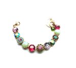 Mariana Bracelet Sassy Floral Green Aventurine Mineral & Multicolor Austrian Crystals Blue Suede Shoes Nostalgia Coll. - Image 2