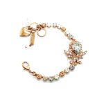 Mariana Bracelet Sophisticated Fleur de Lis in Clear, Opal & Lt Peach Austrian Crystals My Treasures Coll. - Image 2