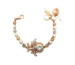 Mariana Bracelet Sophisticated Fleur de Lis in Clear, Opal & Lt Peach Austrian Crystals My Treasures Coll.