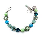 Bracelet By Mariana Woman Stylish Turquoise Mineral and Peridot Swarovski Crystals - Image 2