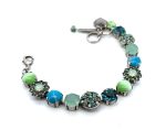 Bracelet By Mariana Woman Stylish Turquoise Mineral and Peridot Swarovski Crystals - Image 4