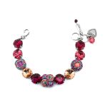 Bracelet By Mariana Woman Gorgeous Pink and Sapphire Swarovski Crystals-SP