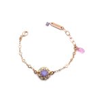 Mariana Bracelet Flower Shaped in Purples & Greens Austrian Crystals Levander Botanica Coll. - Image 2