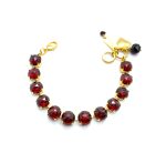 Mariana Bracelet Stunning Faceted Garnet Mineral & Jet Austrian Crystals My Treasures Coll. - Image 2