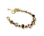 Mariana Bracelet Elegant Golden Shadow, Amethyst & Smoked Topaz Austrian Crystals My Butterfly Coll. - Image 3