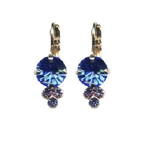 Earrings By Mariana Woman Elegant Sapphire and Heliotrope Swarovski Crystals
