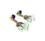 Mariana Earrings Dangling Tanzanite, Sapphire AB & Clear Austrian Crystals My Treasures Coll. - Image 3