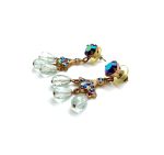 Mariana Earrings Dangling Tanzanite, Sapphire AB & Clear Austrian Crystals My Treasures Coll. - Image 2