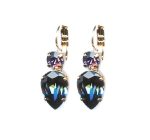 Mariana Earrings Shimmering Heliotrope & Montana Blue Austrian Crystals Electra Odyssey Coll.