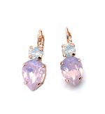 Mariana Earrings Lovely Pear Shape Opals Austrian Crystals Snowflake Winter Wonderland Coll. - Image 3