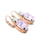 Mariana Earrings Lovely Pear Shape Opals Austrian Crystals Snowflake Winter Wonderland Coll. - Image 2