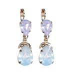 Mariana Earrings Dangling Opals & Clear Austrian Crystals Snowflake Winter Wonderland Coll. - Image 3