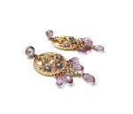 Earrings By Mariana Woman Beautiful Amethyst and Tanzanite Swarovski Crystals - Image 4