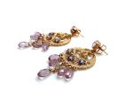 Earrings By Mariana Woman Beautiful Amethyst and Tanzanite Swarovski Crystals - Image 2