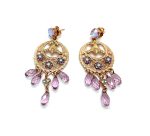 Earrings By Mariana Woman Beautiful Amethyst and Tanzanite Swarovski Crystals